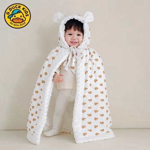 G.DUCKKIDS little yellow duck baby cloak, autumn and winter outdoor windproof jacket for men and women, baby, thickened windshield quilt, children's cloak, Feilong Chengyun - thickened quilted cloak (0-6 years old), 95cm long, 95 cm zipper, reachable