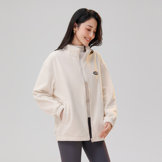 Snow Flying Jacket Women's Short Stand Collar Casual Wide Version 2025 Autumn and Winter Unisex Fleece Top Black XL