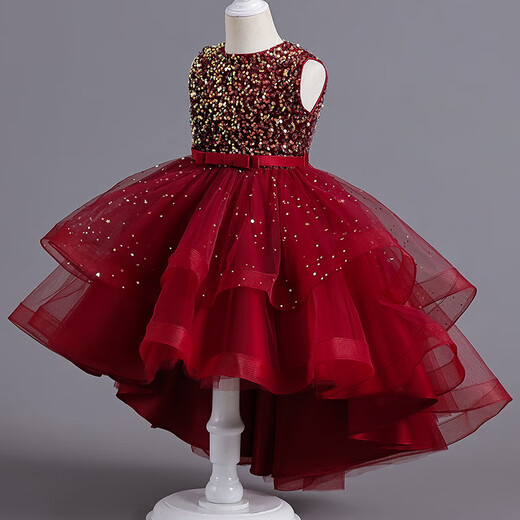 Prinzessin Ye Yus Sommerpinox Puffy Tail Kleid 3-14 Jahre alt modische Laufstegkostüm Champagner Golden A88, durchschnittliche Größe 17081-90jin [Jin ist 0,5 kg]