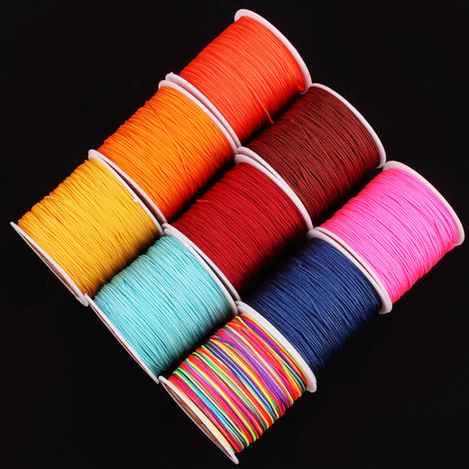 No. 72 jade wire 50 meters diy hand rope pendant red rope jade wire material braided wire bracelet braided rope gold wire accessories red thick 0.8mm 50 meters