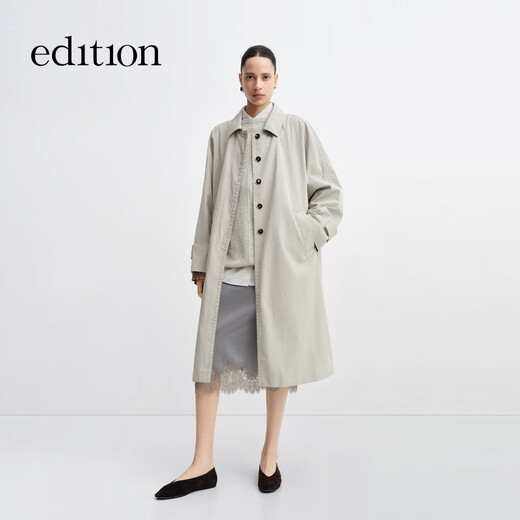 édition [même style de dong jie] manteau de trench pour femmes 2025 automne nouveau collier collier long coucher de vent de vent mine gris xs