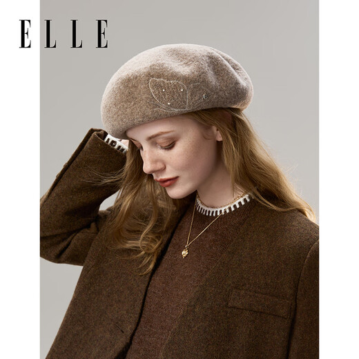 ELLE beret women's autumn and winter elegant octagonal hat retro versatile painter's hat fashionable beret hat one size fits all classic black