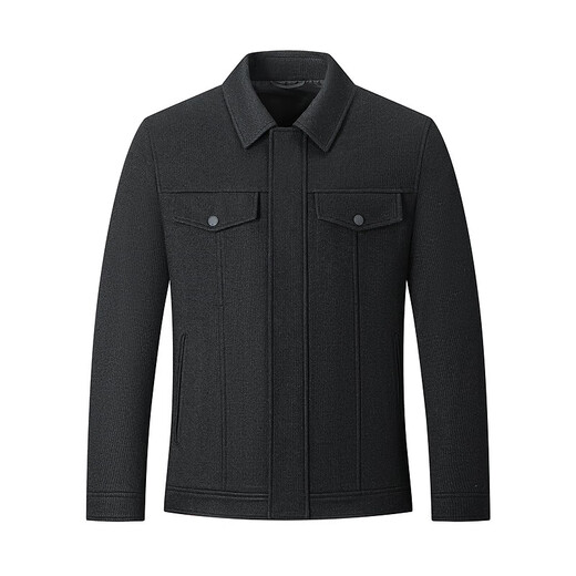 Septwolves Jacket Men's Jacket Autumn and Winter Lapel Textured Knitted Wool Warm Antistatic Fashion Casual Men's Clothing