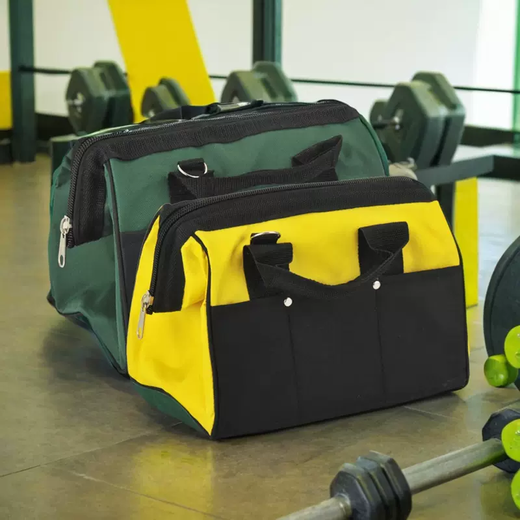 Yusenyi Waterproof and Wear-Resistant Multifunctional Oxford Cloth Toolbox Home Repair Storage Bag Portable Large Capacity Thickened Professional Model (New Model) 20-Inch Yellow and Black Plastic Bottom