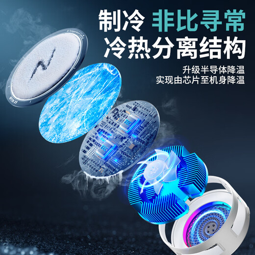 Wuying X7X9 new smart AI temperature-controlled radiator for mobile phones and tablets. The radiator can be frozen and temperature controlled. Pink Wuying X9 (full silver finger cot + back clip) with large ice surface