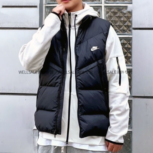 耐克（NIKE）新款羽绒马甲厚款男装防风保暖休闲上衣运动背心潮FB8184 黑色_FB7374-010 厚款棉服 S 推荐100-120斤