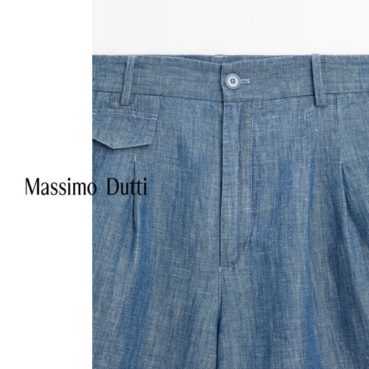 Massimo Dutti秋季新品2025女装 休闲简约高智通勤风短裤裤子 05117800 蓝色 38 (170/70A)