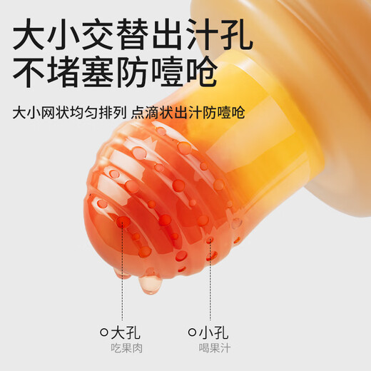 Liangliang Bear Bite Fruit Fruit and Vegetable Bite Bag for babies over 6 months old, fruit and vegetable bite bag, Bite Bite (non-teeth-chickening-soft silicone propeller) 1 pack