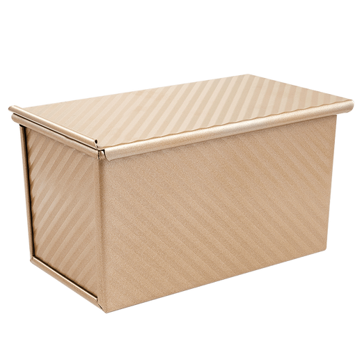 Jidaocook rectangular toast mold non-stick corrugated toast box bread mold oven household food grade baking tools 450g toast mold with lid and oil brush