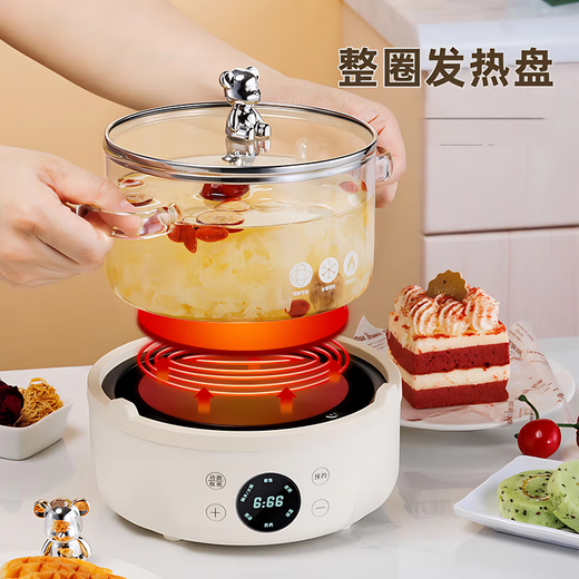 Kangmao Health Pot Fully Automatic Thickened Glass Frying Chinese Medicine Pot Office Household Multifunctional Intelligent Appointment Insulation Tea Maker Electric Kettle Soup Cooker Porridge Boil Water Platinum Fully Intelligent Model + Glass Teapot 1.5L + Glass Stew Pot 1.5L