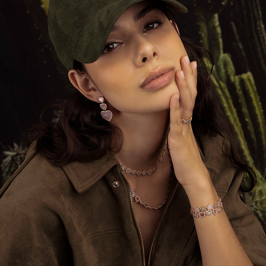 APM Monaco pink mother-of-pearl love necklace women's silver neck clavicle chain fashion jewelry jewelry gift sweater chain