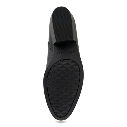 AEROSOLES Women's Claus Ankle Boots Black Two-Tone Waxed Leather 7 Wide