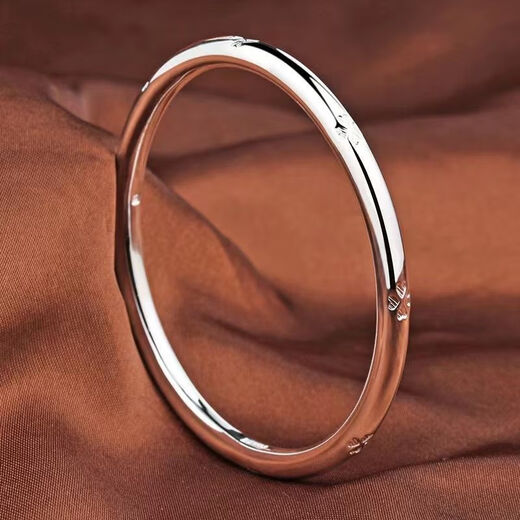 Four-leaf clover silver bracelet 9999 sterling silver female ring closed mouth solid personality fashion simple silver bracelet for girlfriend and best friend 54mm 25g