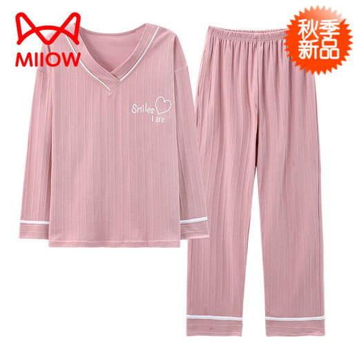 Catman (Miiow) Pajamas de primavera y otoño para mujeres La versión coreana delgada se puede usar en el exterior de las mangas largas.