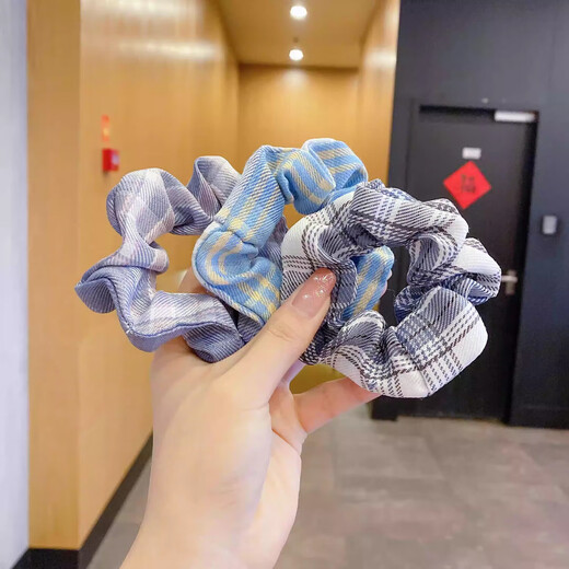 2025 Korean large intestine ring female new combination ins Korean headband cute style girl simple rubber band hairband mixed color random 5 pack