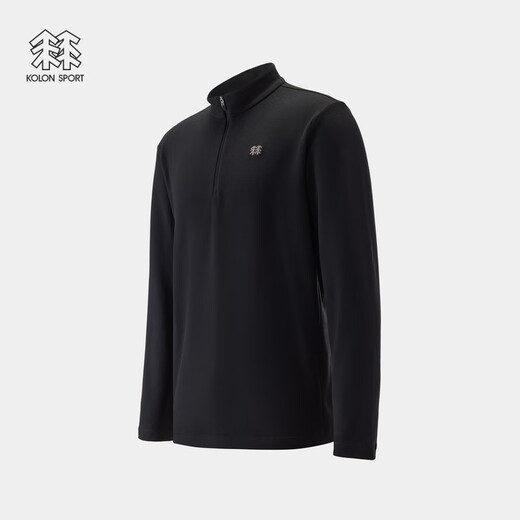 KOLON SPORT outdoor casual clothes men's imitation alpaca texture half zipper long-sleeved T-shirt