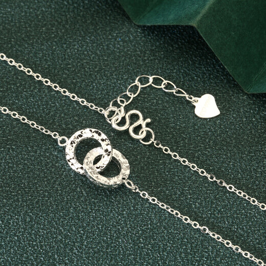 VTL9999 pure silver broken ice interlocking sterling silver necklace women's 2025 new clavicle chain Chinese Valentine's Day gift 9999 pure silver necklace gift box + gold