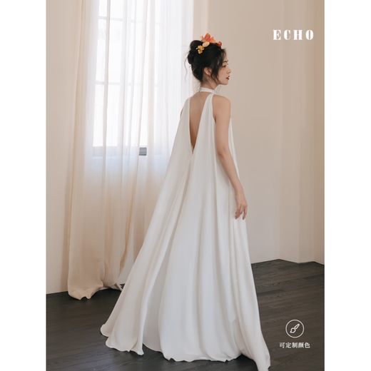 
LISM International first-line brand bride's morning robe, morning tired French niche light wedding dress engagement and get a certificate white skirt white (spot-delivered within 48 hours) S