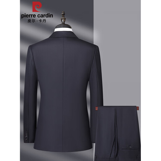 Pierre Cardin high-end worsted pure wool suit men's high-end business formal wear dad's casual suit two-piece set black M 170/46B