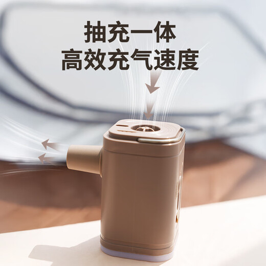 ECHOSMILE outdoor camping mini air pump electric portable multi-kinetic tent inflatable bed special pumping, charging and lighting three-in-one 2400mAH charging and pumping one_lighting_khaki