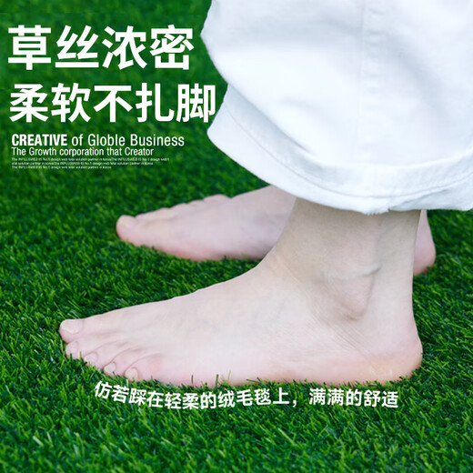 Elegant simulated lawn carpet, artificial green balcony decoration mat, artificial outdoor kindergarten plastic fake turf floor mat, 2cm rubber white background without slag (1 meter wide * 2 meters long)