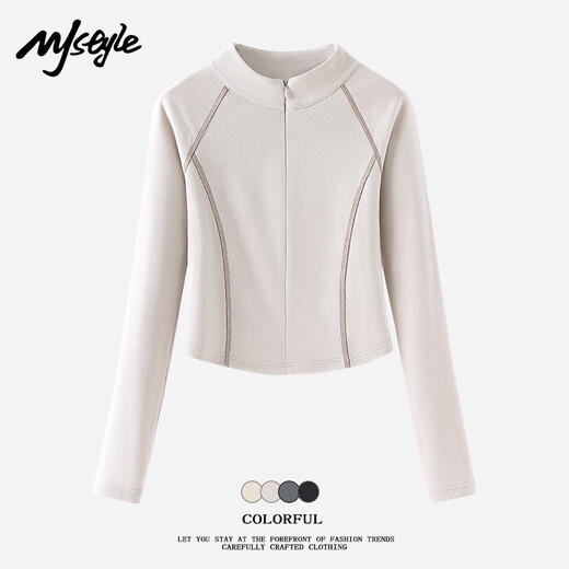 MJ STYLE thin velvet half turtleneck long-sleeved bottoming shirt for women 2026 winter new 7A antibacterial slim slim comfortable warm top
