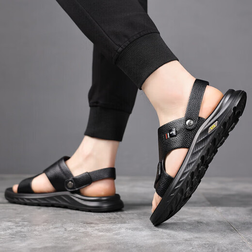 [Venta directa en la fábrica] Sandalias Verano para hombres Nuevos sandalias de desgaste de cuero genuino de cuero genuino