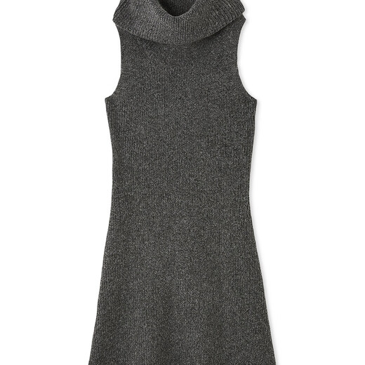SNIDEL2025 new autumn and winter simple and versatile solid color turtleneck sleeveless knitted dress SWNO254190 off-white one size (F)