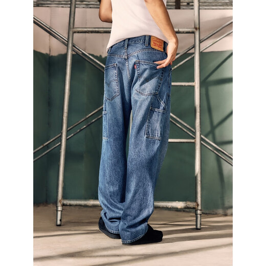 Levi's 25th autumn and winter new American men's 565 loose straight casual denim trousers A5756 medium blue 32 (32)
