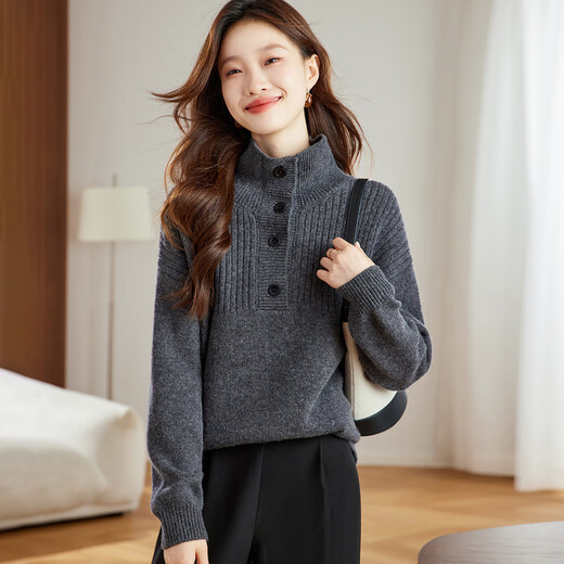 Shexi (Srcr) 440g thickened cashmere high-quality loose woolen sweater for women to wear autumn and winter knitted base sweater