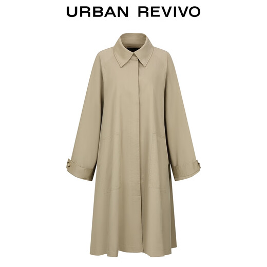 UR new autumn women's retro modern large lapel ultra-loose windbreaker jacket ULG150003 Khaki (loose) S (XS-S)