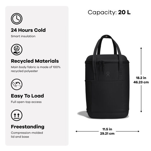 Hydro Flask 20L Outdoor Insulated Backpack Ice Bag Camping Hiking Portable Cooler Bag Green