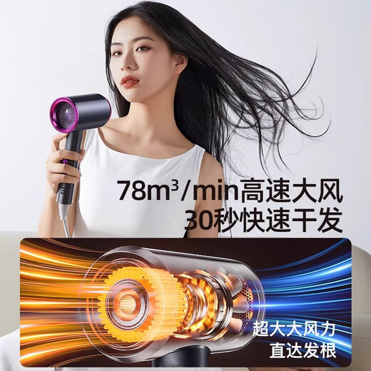 Xiaomi Grain Xiaomi Student Dormitory Special Hair Dryer High Power Household 800w Quick Drying No Hair Harm Hair Care Silent Negative Ion Hair Dryer Huaqiangbei Hair Dryer Men and Women Dark Gray