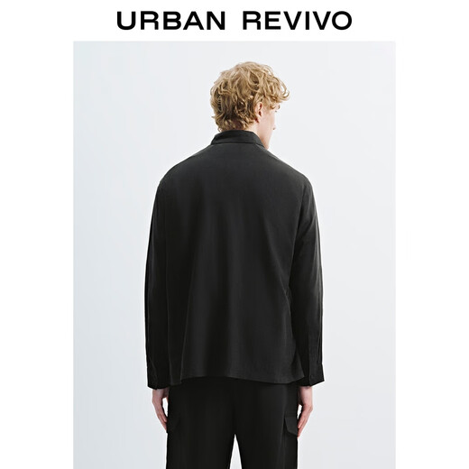 UR2026 spring new men's clothing simple commuting temperament versatile long-sleeved cardigan shirt UMM250051 black XS