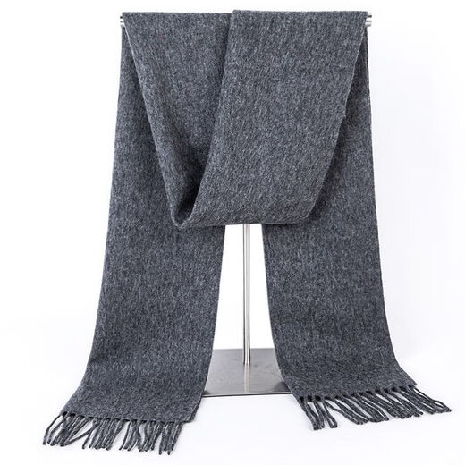 Hengyuanxiang wool scarf for men and women in autumn and winter, Korean version, versatile solid color scarf, simple and casual, green velvet light flower 30*180