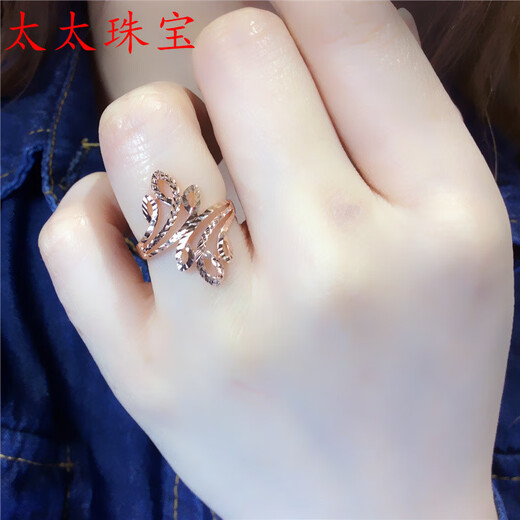 KZD Old Phoenix pure Russian 585 purple gold ring European 14K rose gold color gold exquisite large ring ring
