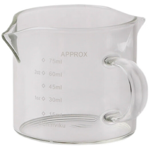 Espresso cup measuring cup glass with scale coffee extraction cup glass small milk cup dipping cup glass handle 100ml (single scale) 2 pieces