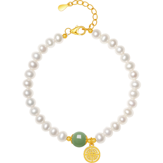 Saturday Fu S925 silver pearl bracelet Fu brand bracelet birthday gift X0711994 17+3cm
