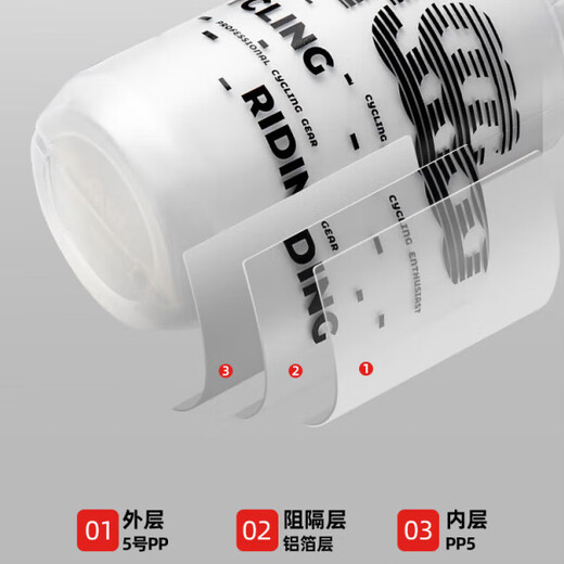 Mangong German quality cycling water bottle with thermal insulation and cold insulation, road bike sports water bottle, summer and men's ice squeeze large capacity, frost and snow white, 8H thermal insulation and cold insulation, can drink with one hand