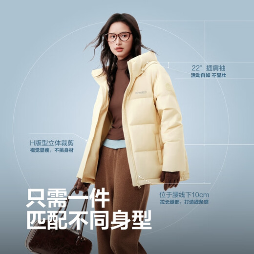 Bosideng 25 years winter down jacket 90 velvet women's slim short casual thickened hooded casual all-match jacket