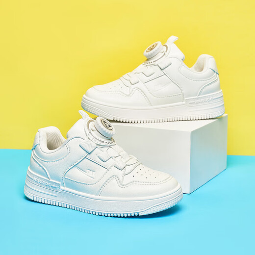 Warrior children's shoes for boys and girls, white shoes, button sports shoes, running shoes, sneakers WZ(CL)-0305 white 35