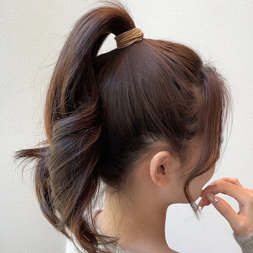 Jian Yingshu high elastic four-strand hair ties 20 pieces high elastic rubber band high ponytail headband hair tie leather case