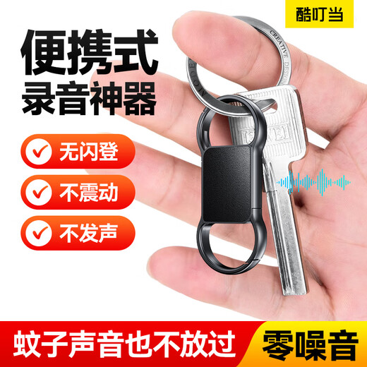 Cool Dingdang Recording Pen, small mini anti-cheating artifact, professional recording equipment to convert text meeting minutes recording artifact, keychain-shaped portable ai smart monitoring listener, Android version, voice-activated recording + 20 hours of recording + voice to text, 8G can store 40 hours of recording