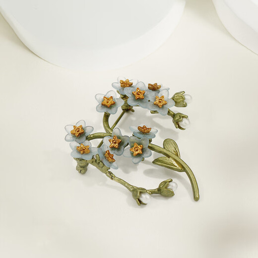 DFANK brooch for women, anti-exposure, simple, student forest style, versatile and atmospheric, ins trendy female corsage, sweater accessories pin, forget-me-not brooch