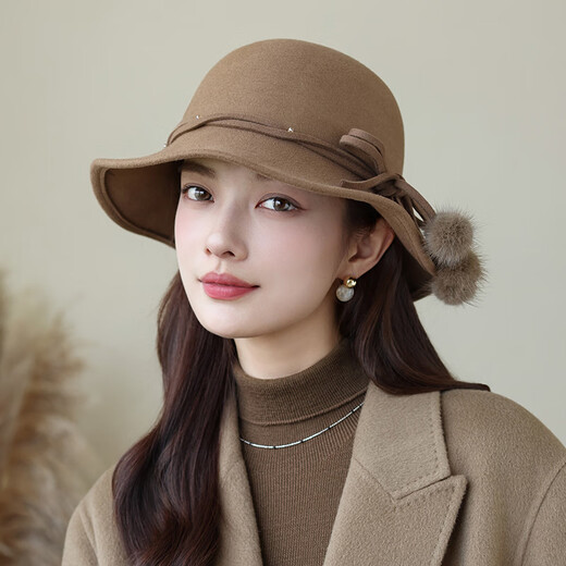 Xiangxue Yuxiu (xiangxueyuxiu) autumn and winter hat women's new French hat women's fashion versatile wool lady hat women's Japanese fisherman hat women's winter beige