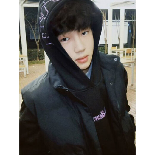 趣米乐美式高街硬挺连帽卫衣男秋冬季宽松潮流重磅慵懒上衣情侣外套帽衫 白色-加绒 L 【建议100-120斤】