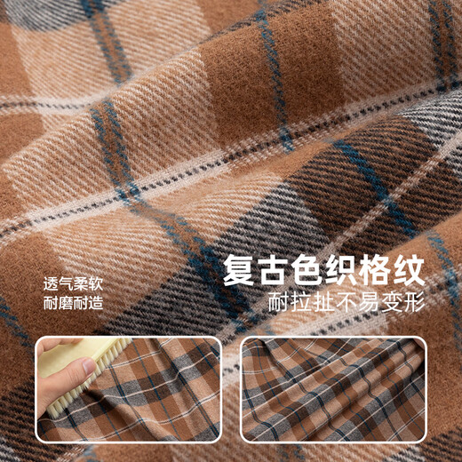Little Elephant Ham Children's Clothing Boys' Shirt Long Sleeve Children's Plaid Shirt Hooded Detachable Spring Clothes Fashionable Garage 160 cm