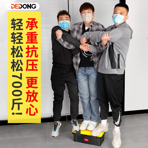Dedong tool box storage box hardware large industrial-grade household portable vehicle multi-function repair electrician parts box 20-inch double-layer thickened tool box