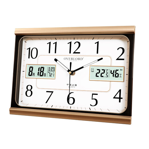 The Story of Time Home Table Clock Perpetual Calendar Table Clock Living Room Simple Modern Wall Clock Desktop Clock Silent Stand Hanging Dual-Purpose 62072B - Dual Liquid Model - Phnom Penh White Surface - Luminous Model 29*21cm