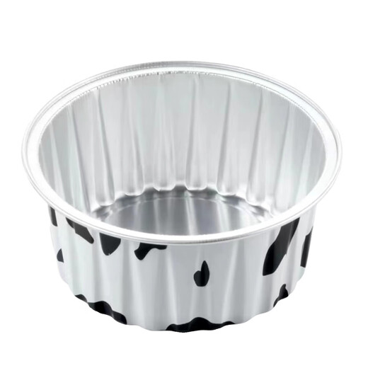 Air fryer tin foil bowl aluminum foil box reusable household oven cake round baking mold thickened tin foil box extra thick mixed color 30 pieces without lid spoon